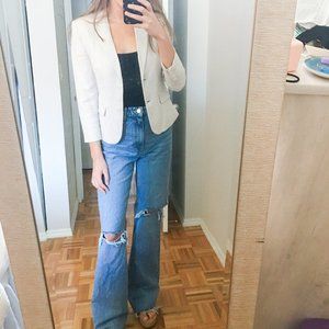 NWOT Banana Republic Cream Twill Blazer